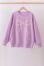 Purple Patriotic hand-sewn bow mom&me sweatshirt - Cloudling Kids Clothing