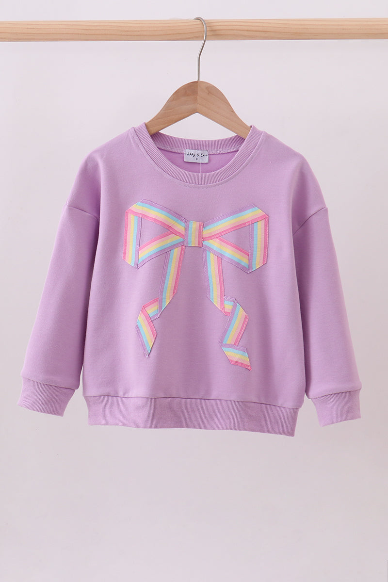 Purple Patriotic hand-sewn bow mom&me sweatshirt - Cloudling Kids Clothing