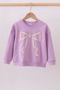 Purple Patriotic hand-sewn bow mom&me sweatshirt - Cloudling Kids Clothing