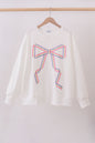 Cream Patriotic hand-sewn bow mom&me sweatshirt - Cloudling Kids Clothing