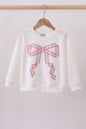 Cream Patriotic hand-sewn bow mom&me sweatshirt - Cloudling Kids Clothing