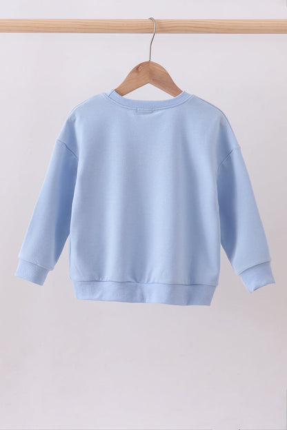 Blue Patriotic hand-sewn bow mom&me sweatshirt - Cloudling Kids Clothing
