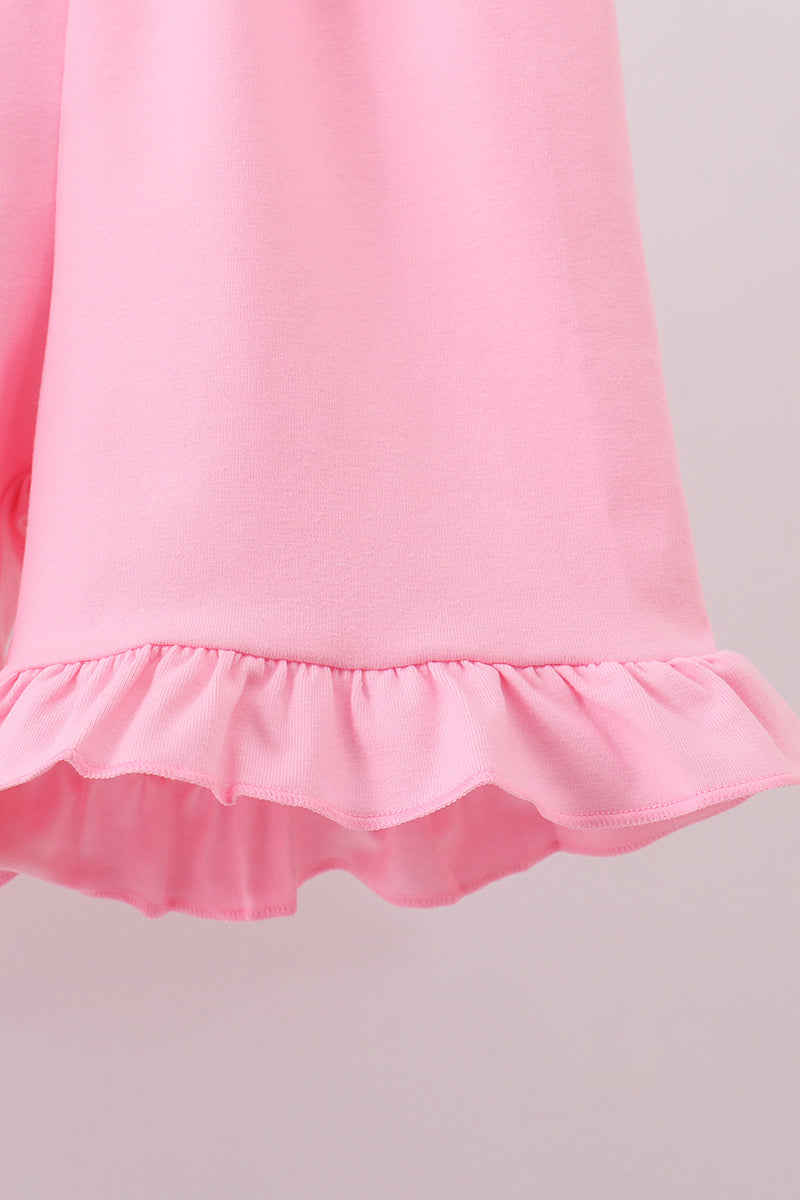 White cross smocked ruffle shorts set - Cloudling Kids Clothing
