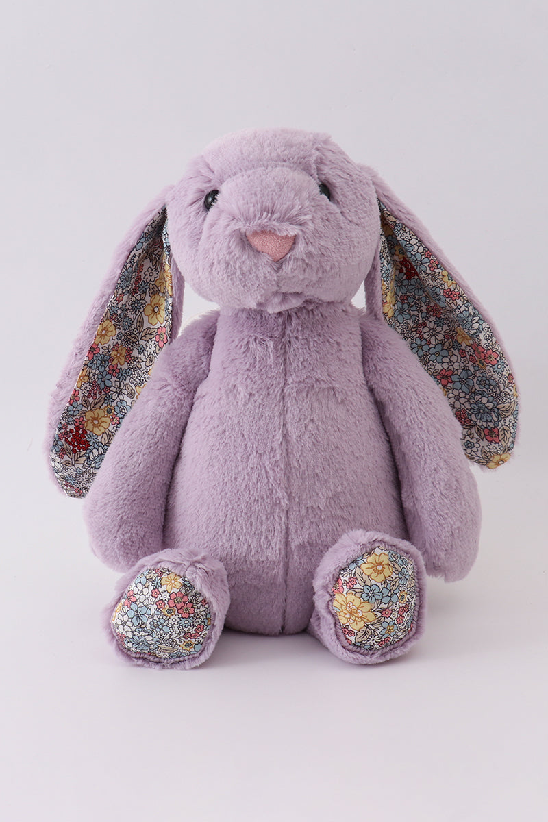 Purple floral plush bunny - Cloudling Kids Clothing