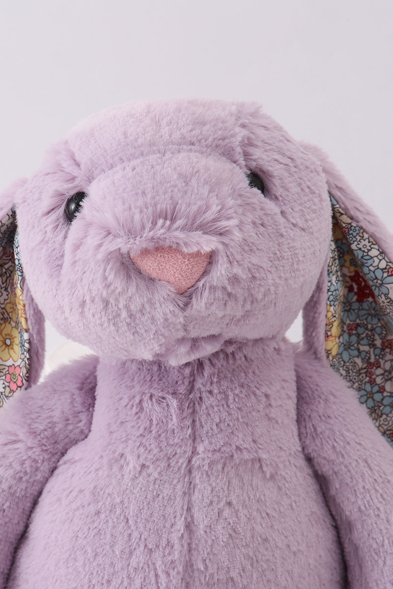 Purple floral plush bunny - Cloudling Kids Clothing