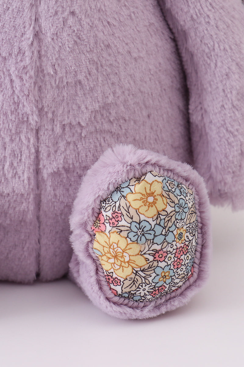 Purple floral plush bunny - Cloudling Kids Clothing