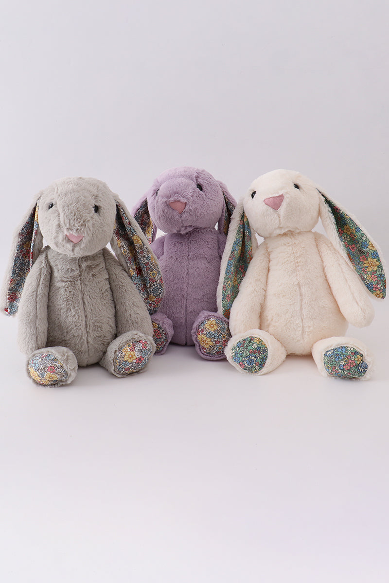 Purple floral plush bunny - Cloudling Kids Clothing