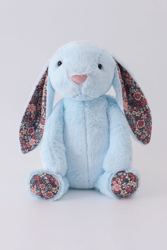 Blue floral plush bunny - Cloudling Kids Clothing