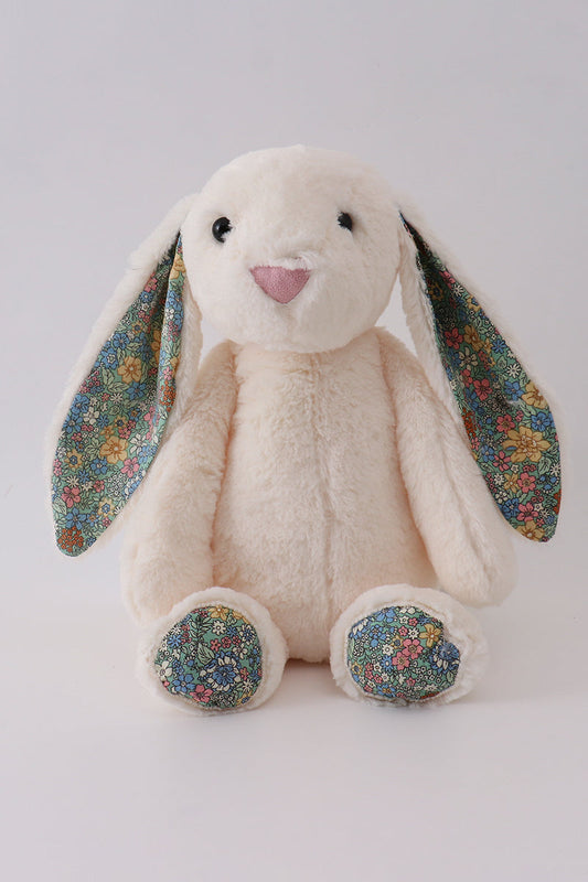 Cream floral plush bunny - Cloudling Kids Clothing