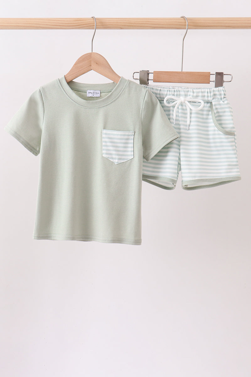 Blue Stripe Knit Set