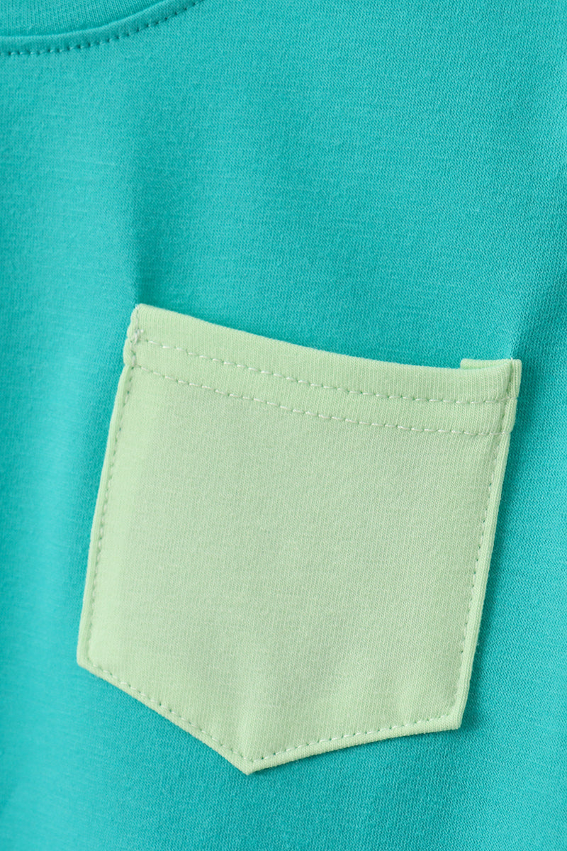Blue Colorblock Knit Set