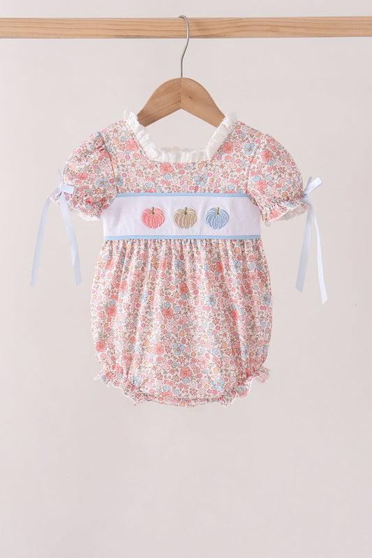 Pink Pumpkin Floral Embroidery Bubble