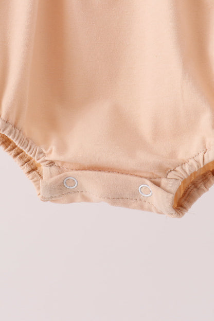Khaki pumpkin applique bubble