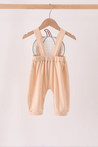 Khaki pumpkin applique romper