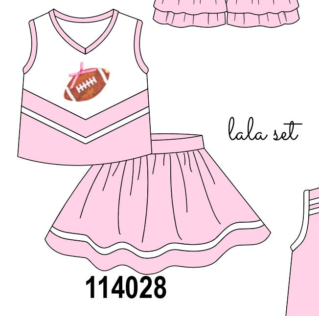 Pink football sequin skorts set