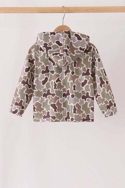 Camouflage deer embroidery hoodie
