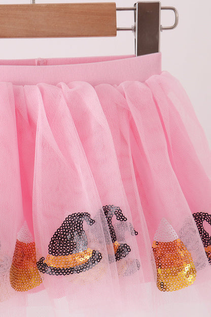 Pink candy sequin tutu skirts