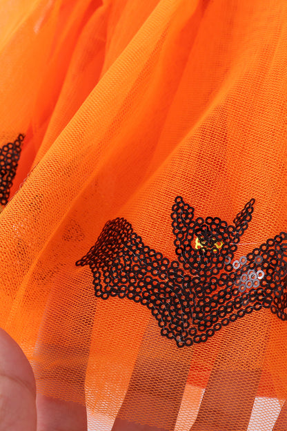 Orange pumpkin bat sequin tutu skirts