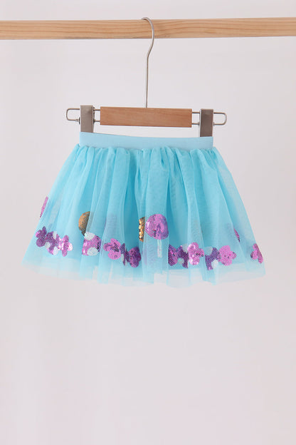 Blue sweet sequin tutu skirts
