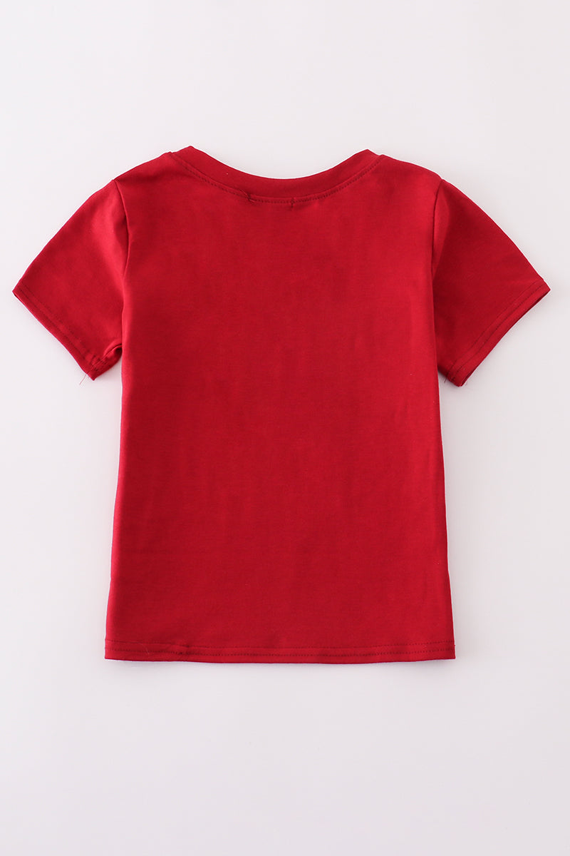 Hand-stitched French knot elephant on boys Alabama top – Cloudling