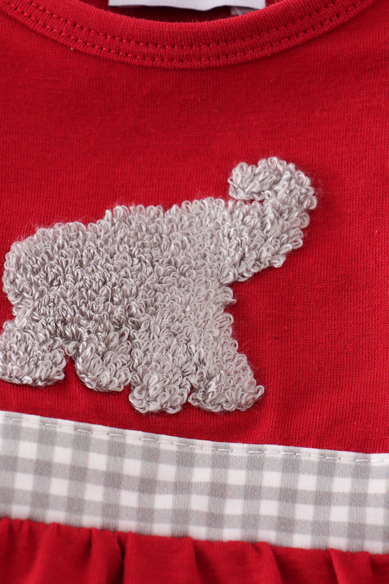 a sweet Alabama Game Day bubble with embroidered elephant and ruffles from Cloudling Kids.