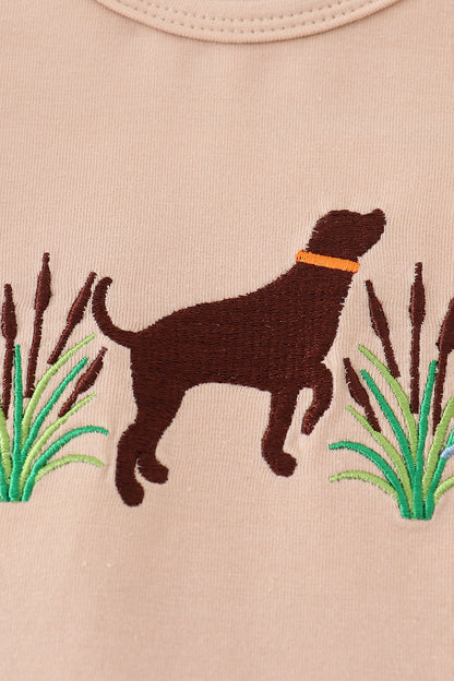 Camouflage hound embroidery ruffle bubble