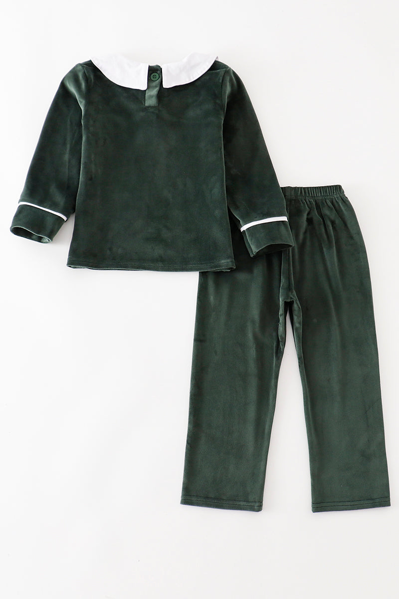 Forest velvet boy set - Cloudling Kids Clothing