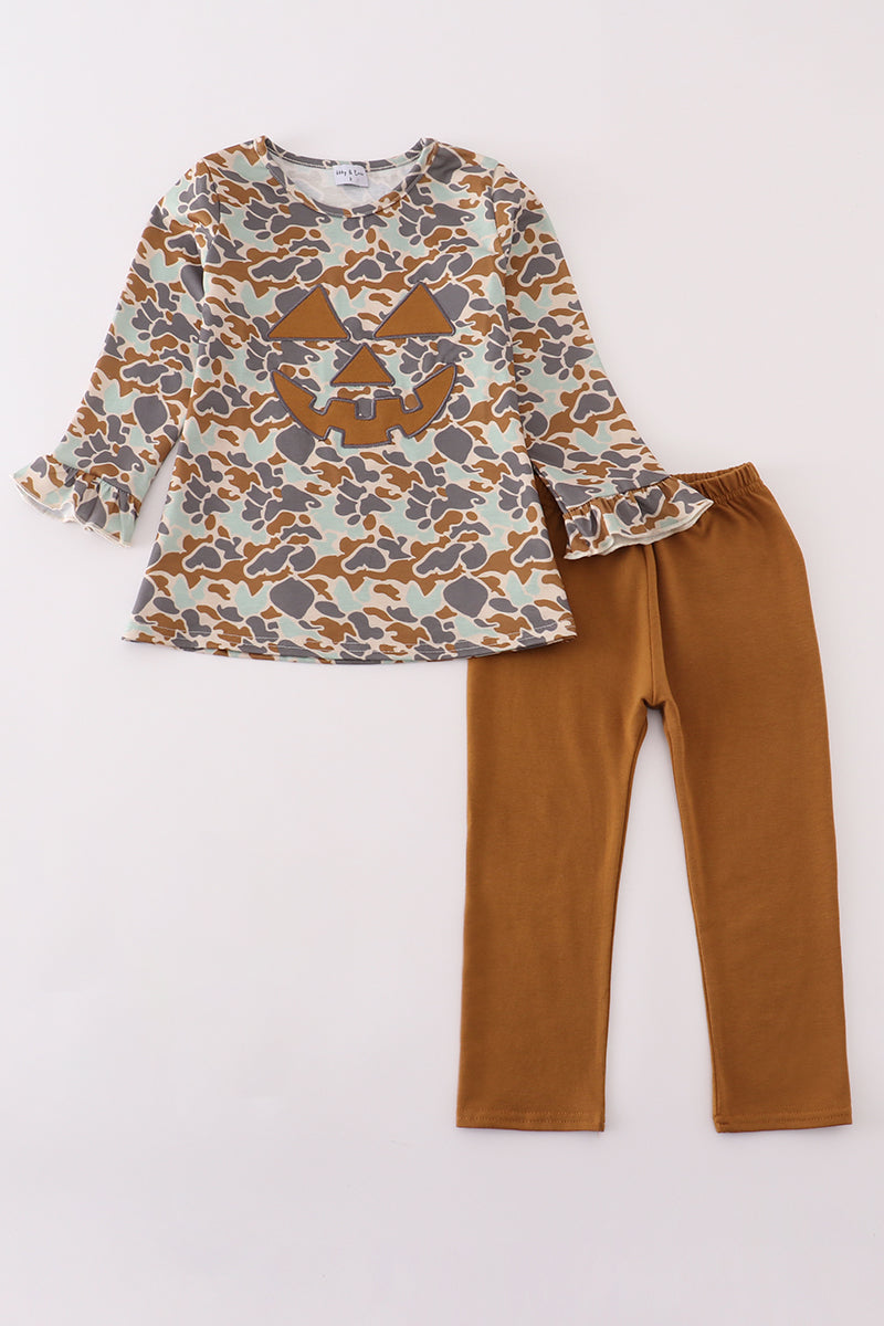 Halloween camouflage applique pants set - Cloudling Kids Clothing