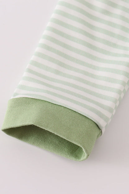 Sage turkey applique stripe romper