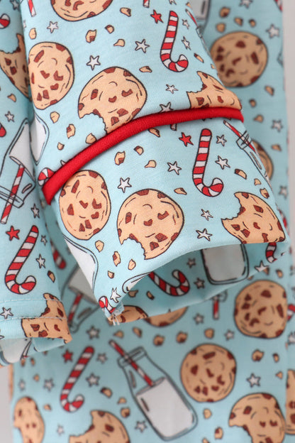 Santa claus cookie print pajams set