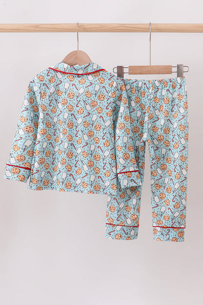 Santa claus cookie print pajams set