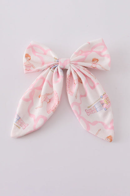 Pink nutcracker print sailor bow