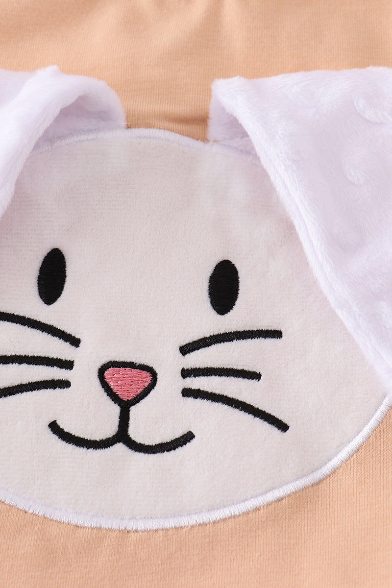 Orange floral bunny applique set - Cloudling Kids Clothing
