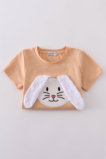 Orange floral bunny applique set - Cloudling Kids Clothing