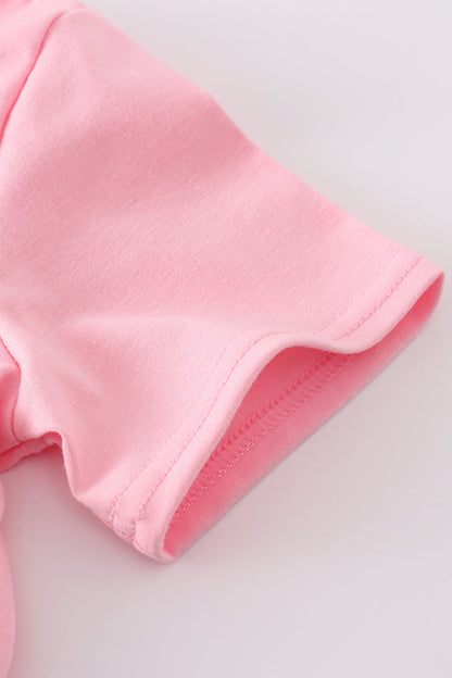 Pink bow sequin mom&me top - Cloudling Kids Clothing