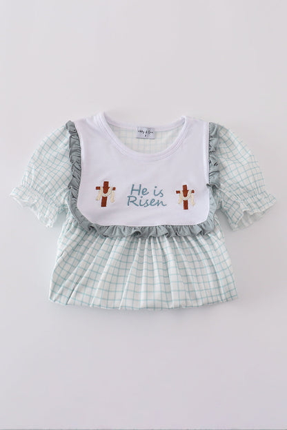 Blue he is risen embroidery set - Cloudling Kids Clothing