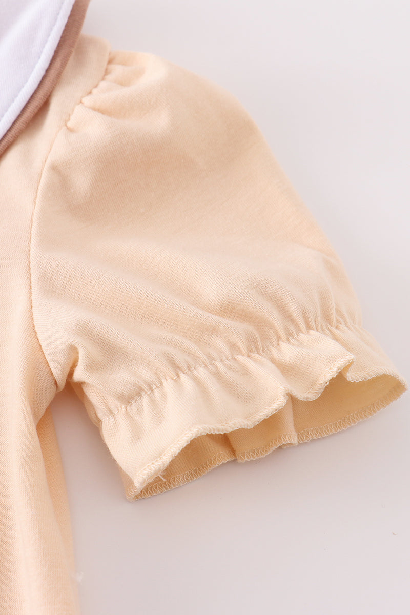 Cream cross french knot set - Cloudling Kids Clothing