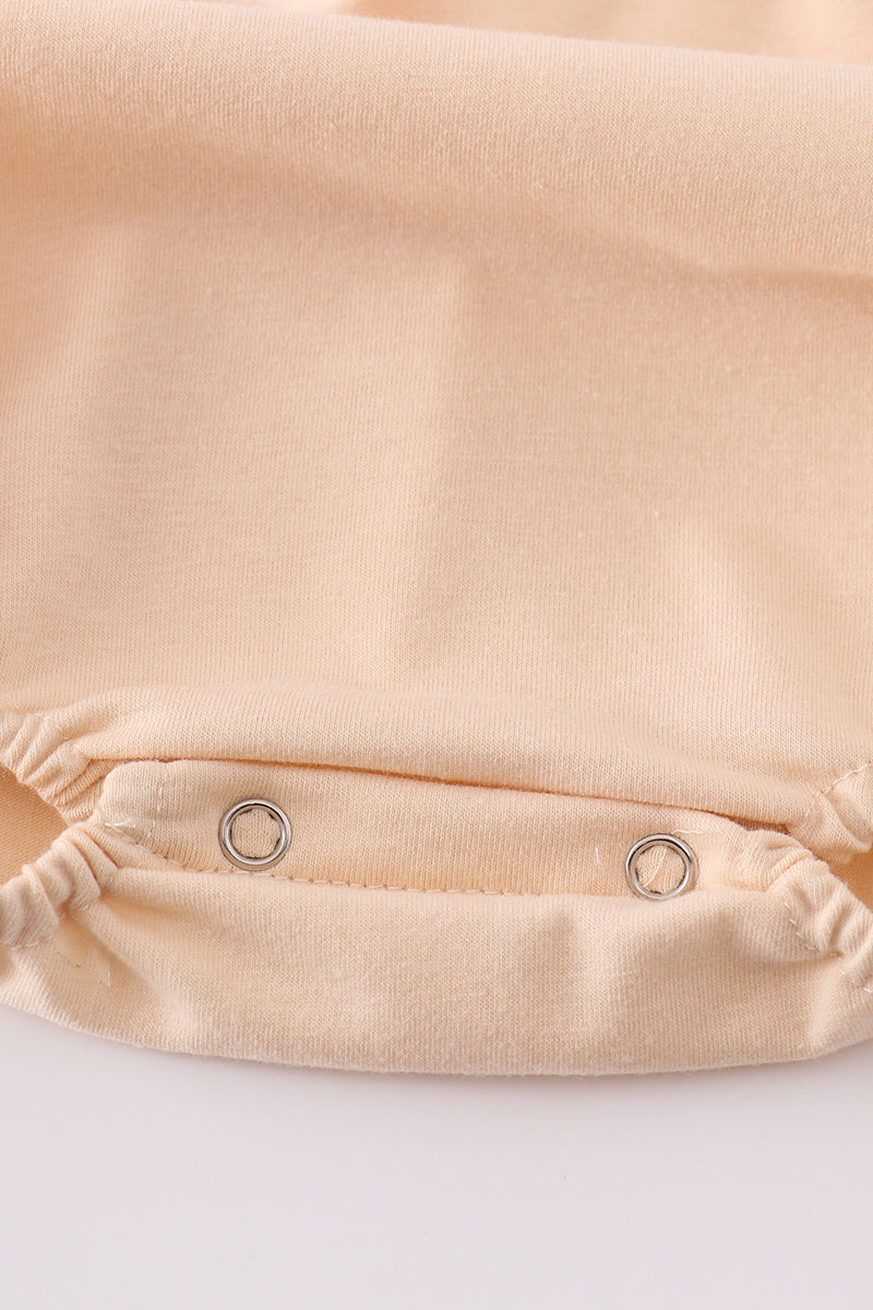 Cream cross french knot bubble - Cloudling Kids Clothing