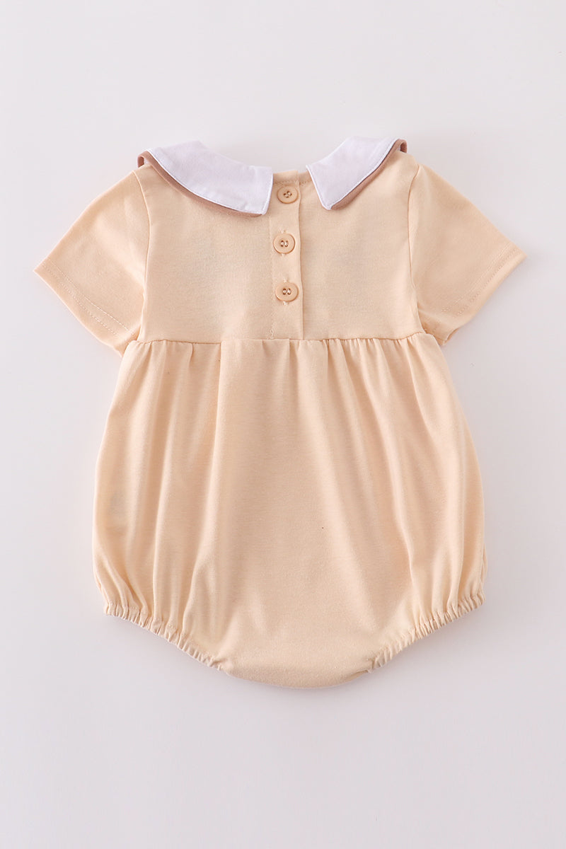 Cream cross french knot bubble - Cloudling Kids Clothing