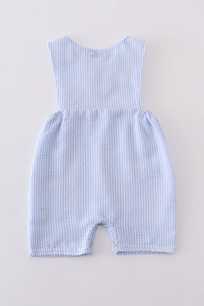 Blue cross embroider smocked set - Cloudling Kids Clothing