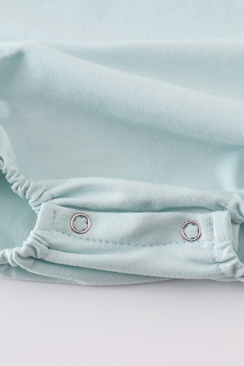 Blue cross embroidery bubble - Cloudling Kids Clothing