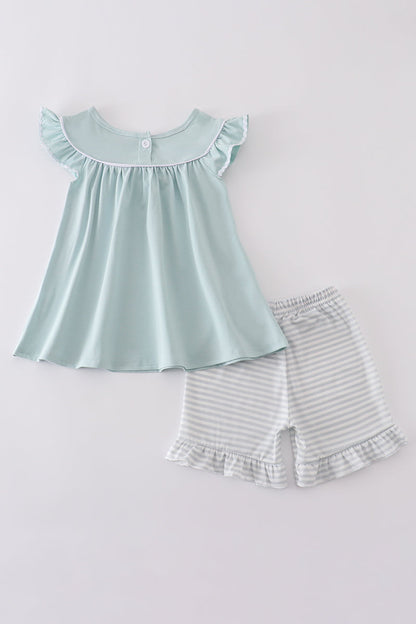 Blue cross embroidery set - Cloudling Kids Clothing