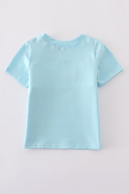 Blue fire truck police car embroidery smocked top - Cloudling Kids Clothing