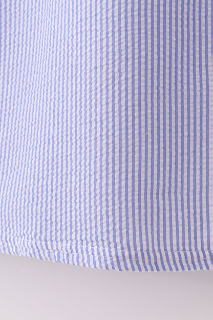 Blue stripe seersucker smocked mom&me dress