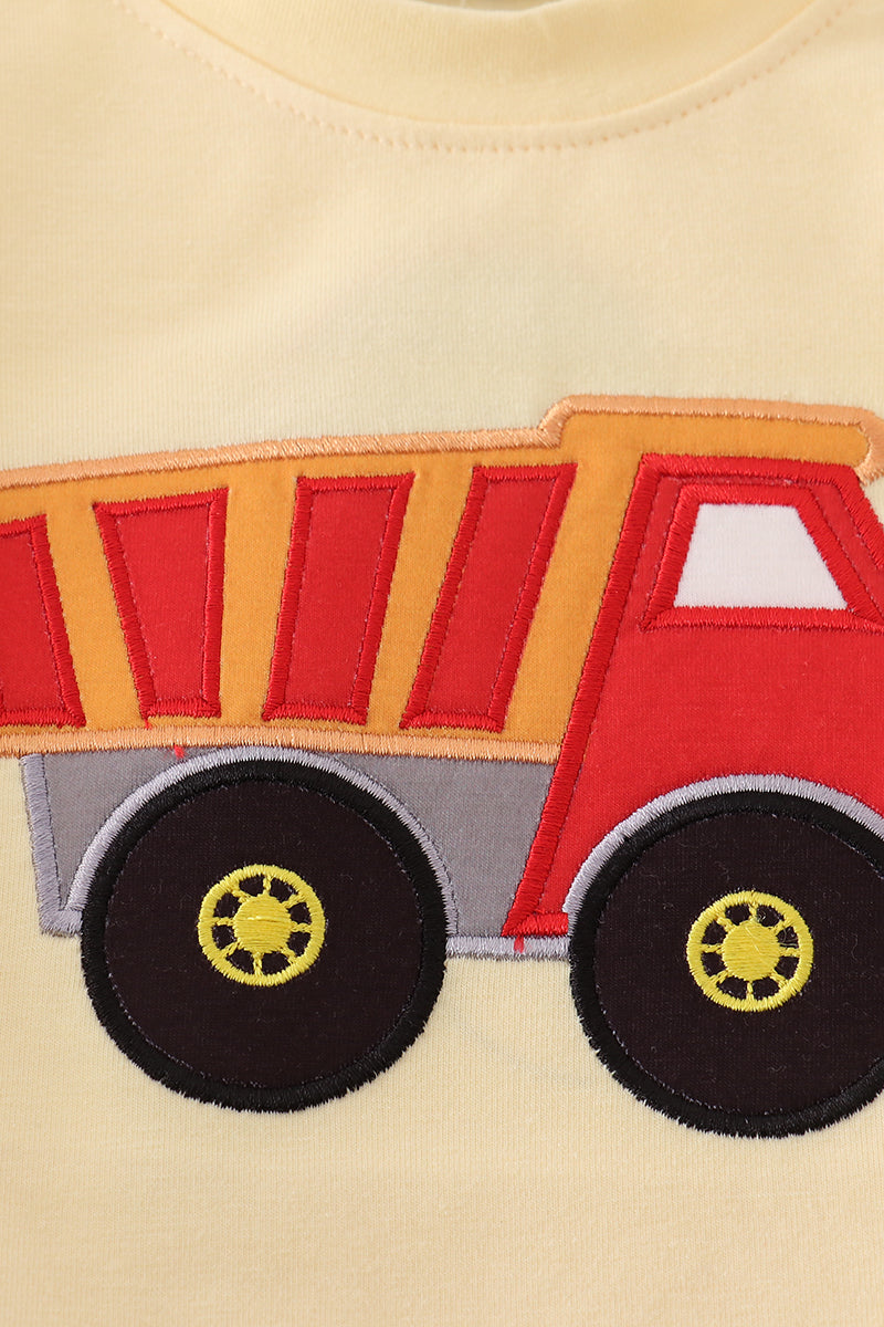 Yellow truck applique top - Cloudling Kids Clothing