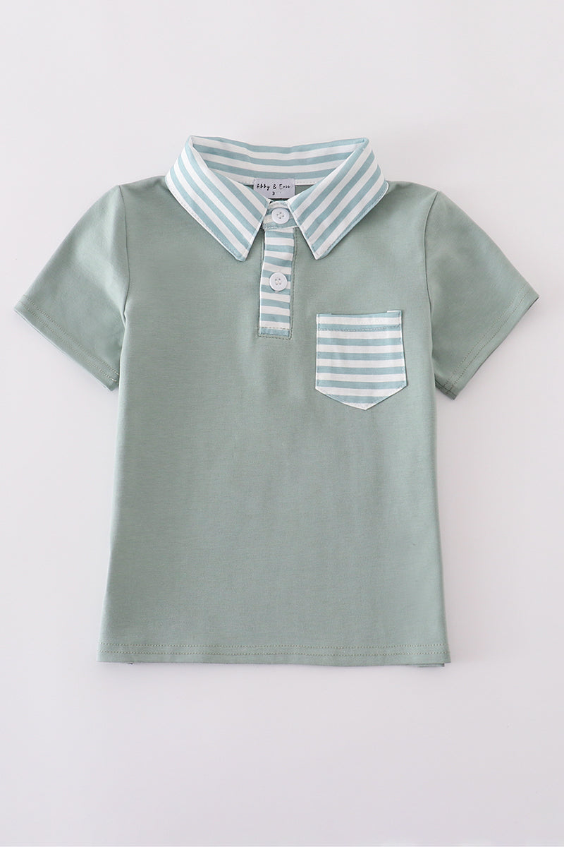 Sage stripe button down shirt - Cloudling Kids Clothing