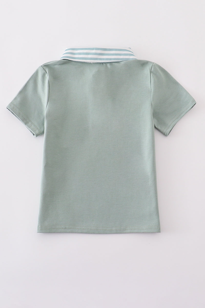 Sage stripe button down shirt - Cloudling Kids Clothing