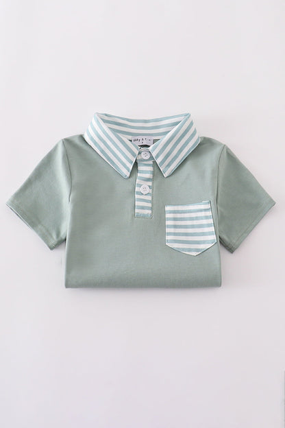 Sage stripe button down shirt - Cloudling Kids Clothing