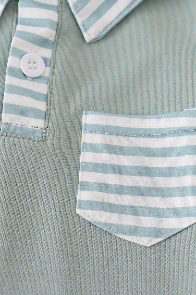 Sage stripe button down shirt - Cloudling Kids Clothing