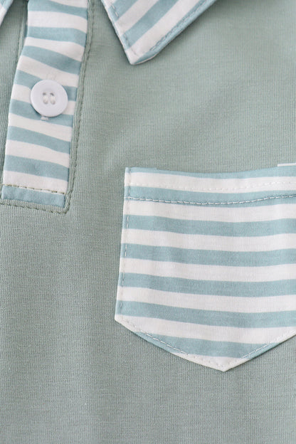 Sage stripe button down shirt - Cloudling Kids Clothing